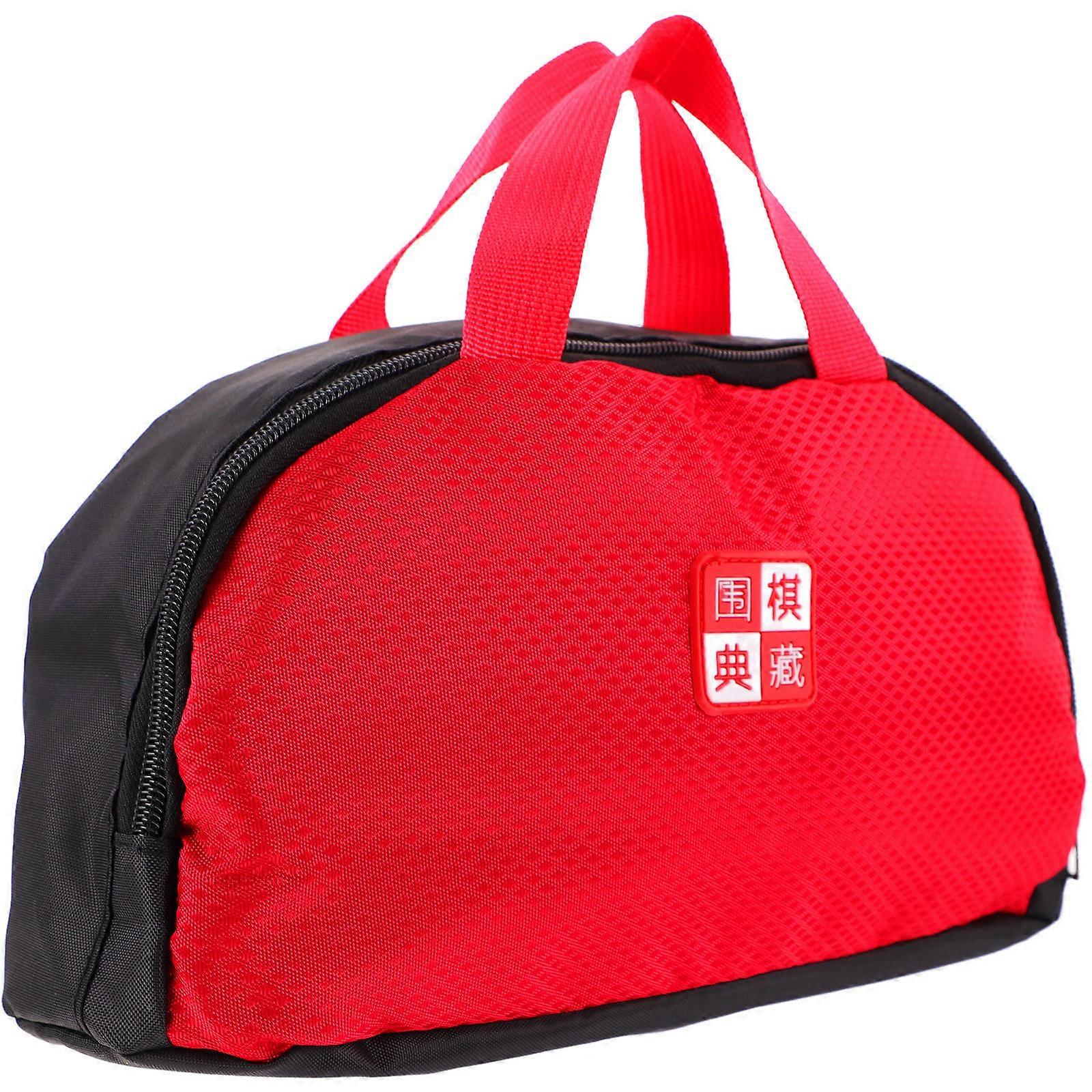 Chess Piece Storage Case Portable Carry Rectangular Simple Design For Chess Pieces Home Red 31X15X10CM 1Pcs
