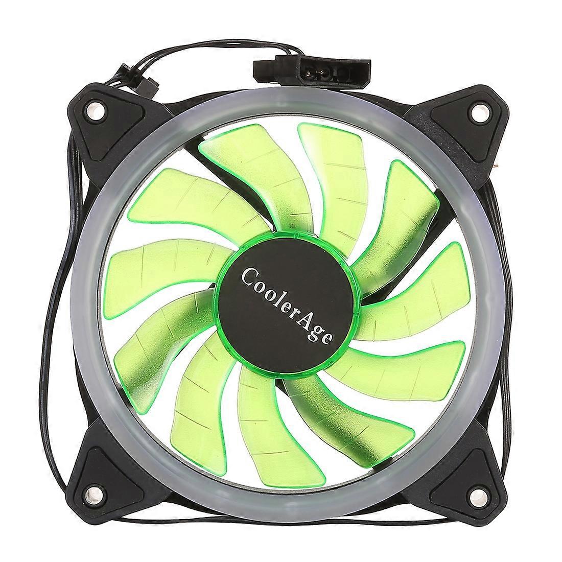 Color LED 12cm 3pin Computer Components Chassis Fan Computer Host Cooling Fan Silent Fan Cooling, with Power Connection Cable & Green Light