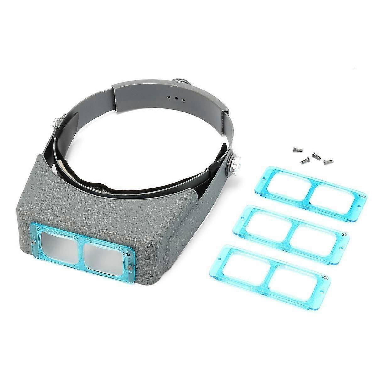 4-Lens Headband Magnifying Glass For Watch Repair And Reading Adjustable Sweat Visor Eye Tool