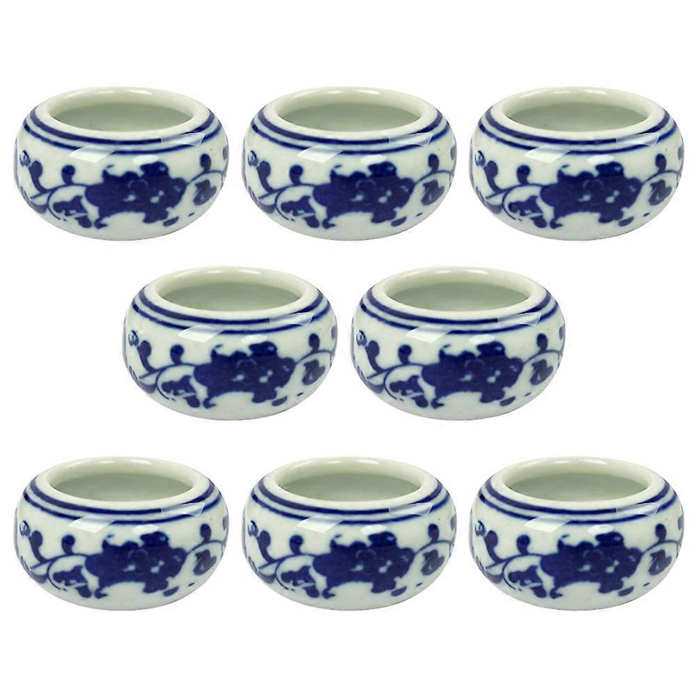 Ceramic Calligraphy Set with 8pcs Ink Dishes for Home Use Lightweight and Durable Ceramic Plates