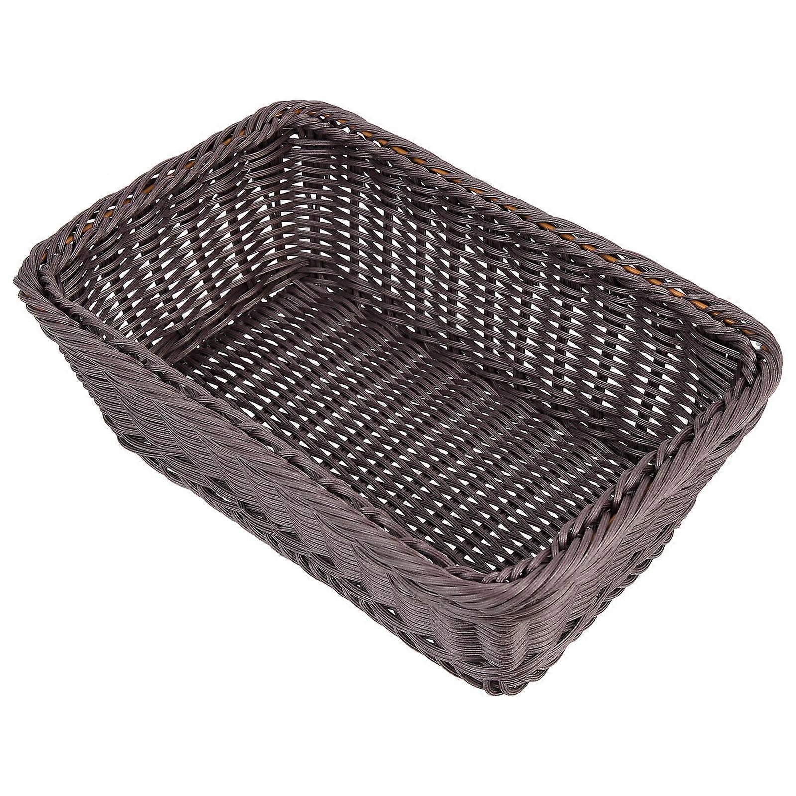 Household Bread Basket Dark Coffee 30X20X10CM For Tabletop Serving 1Pack