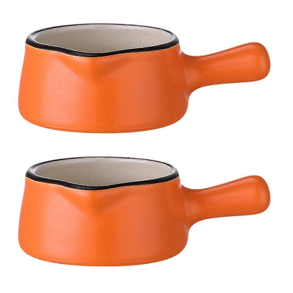 Orange Sauce Dishes with Stable Bottom for Kitchen Use Suitable for All Condiments 2 pcs
