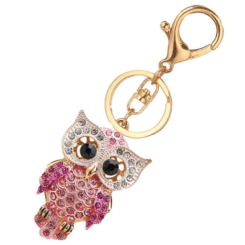 Keychain Owl Rhinestone Keyring Charm Pendant Alloy Key Chain 1Pc