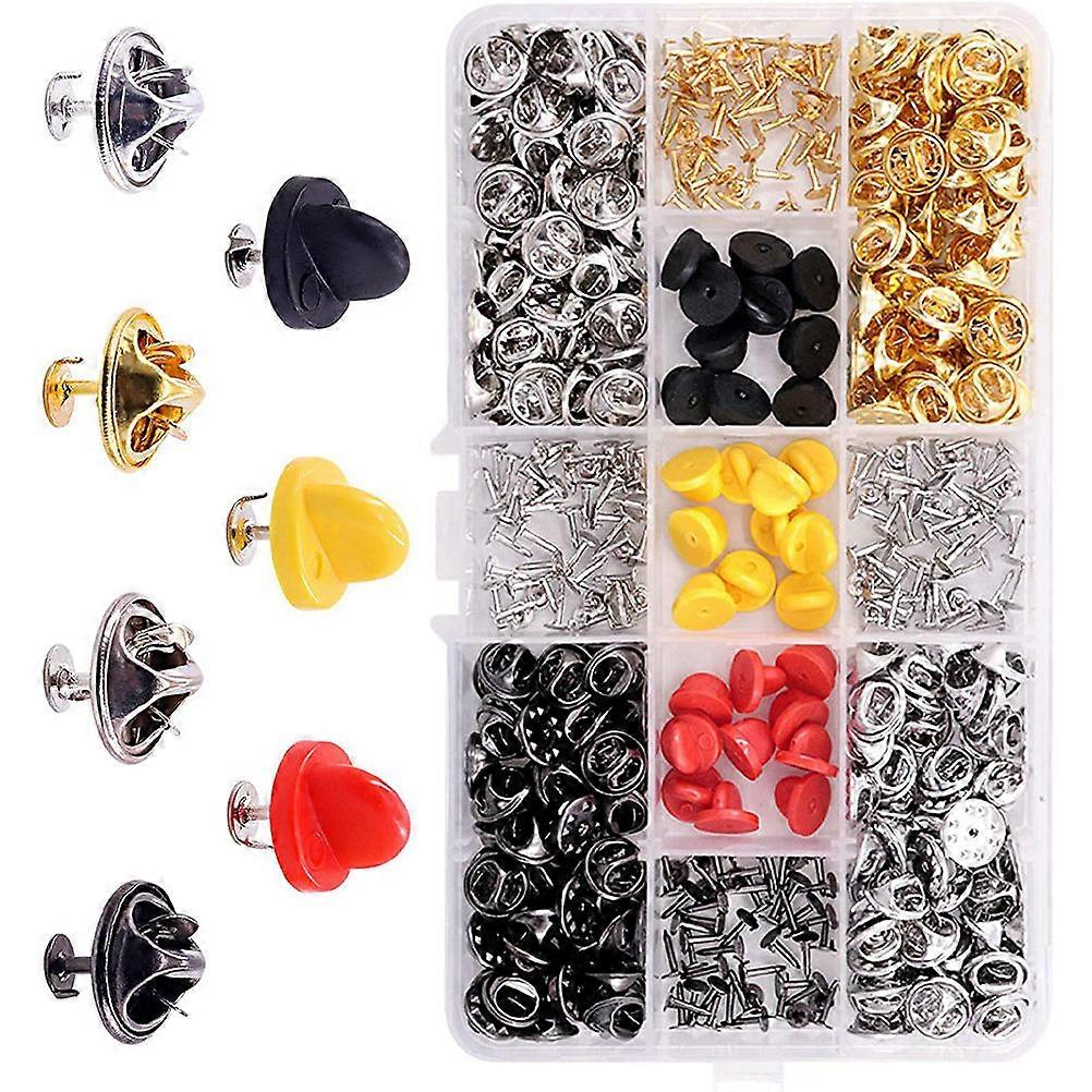 Lapel Pin Backing Iron and Rubber Pin Backs for DIY Crafts 1.1X0.8cm Easy to Use 430Pcs