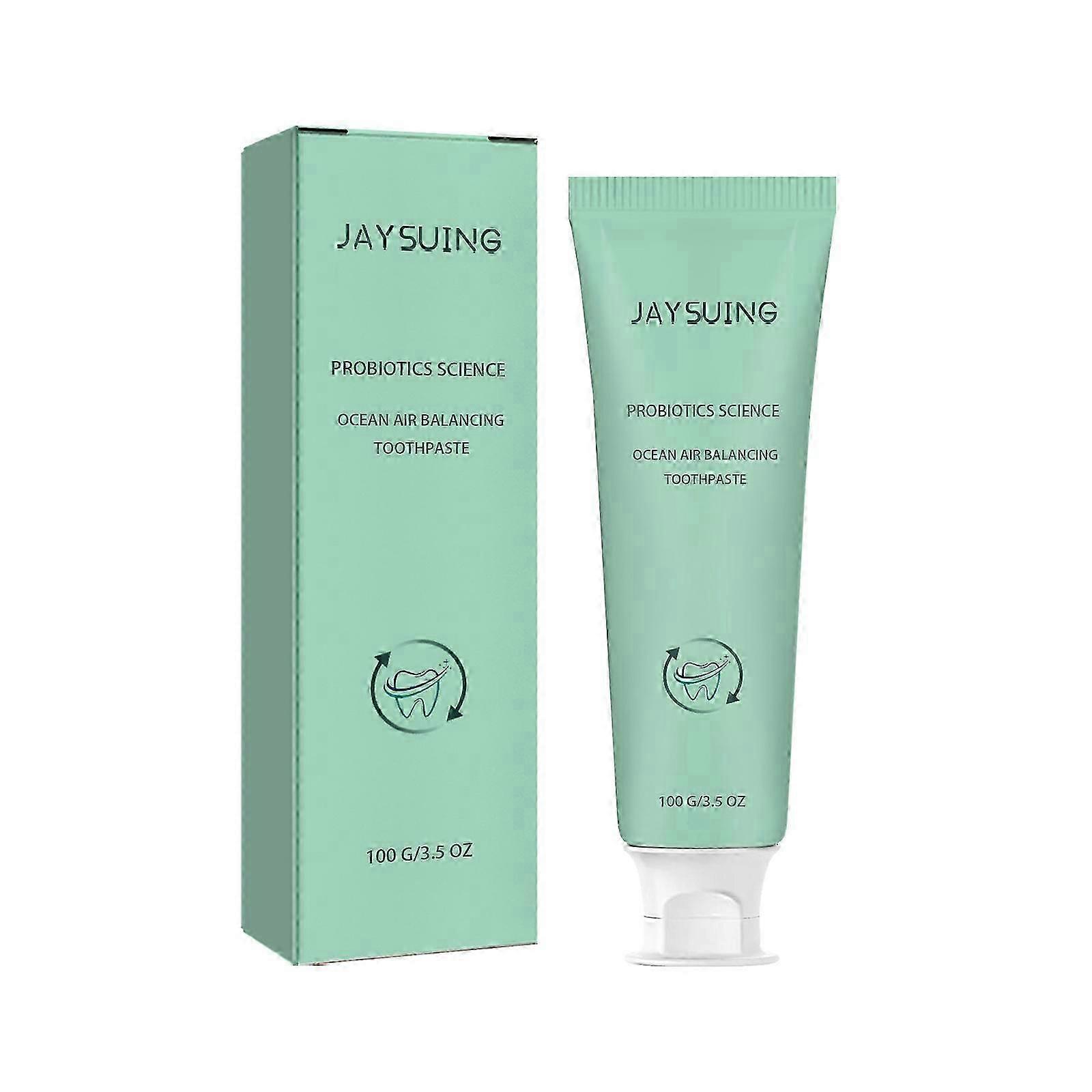 Jaysuing Bright White Probiotics Toothpaste Deep Cleansing Whitening Teeth Fade Oral Odor Fresh Breath 100G