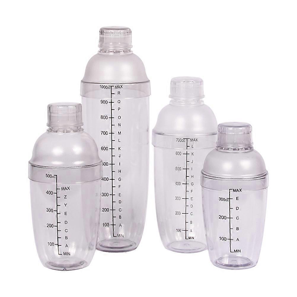 PC Resin Cocktail Shaker Cup with Scale No Leakage Heat Resistant Transparent for Home Use 530ml