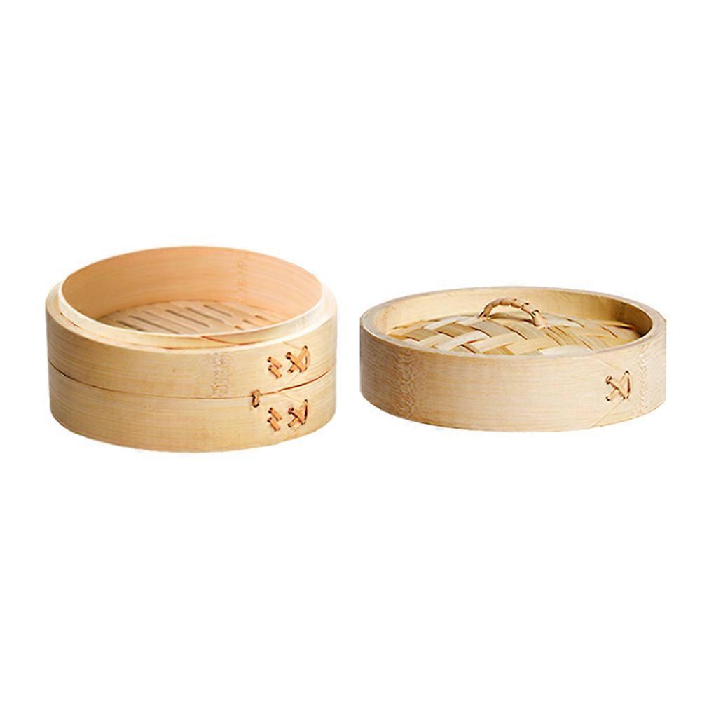 Bamboo Steamer Basket for Kitchen Use Lightweight Synthetic Material Light Brown 13cm