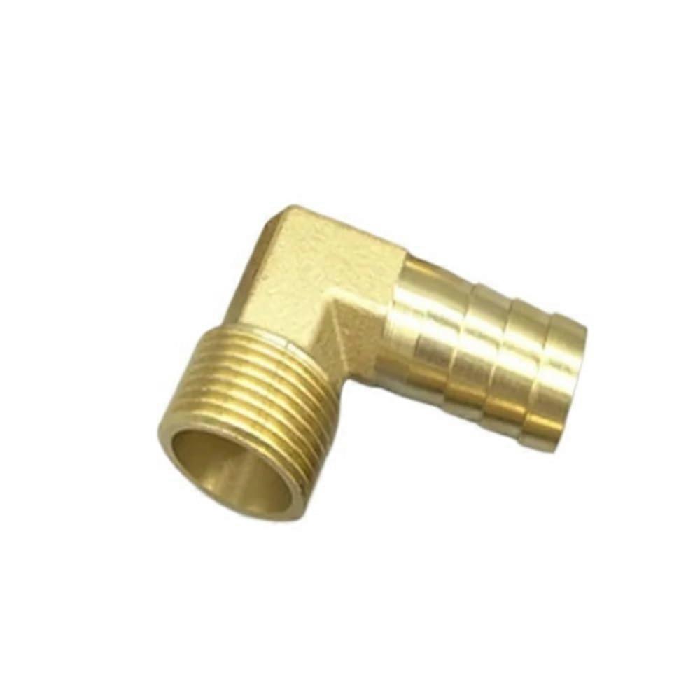Right Angle Brass Pagoda Nozzle And Hose Barb Fitting, 3/8 In, 1/2 In, 1/4 In Male Barb, 12 Mm To 1/2 In