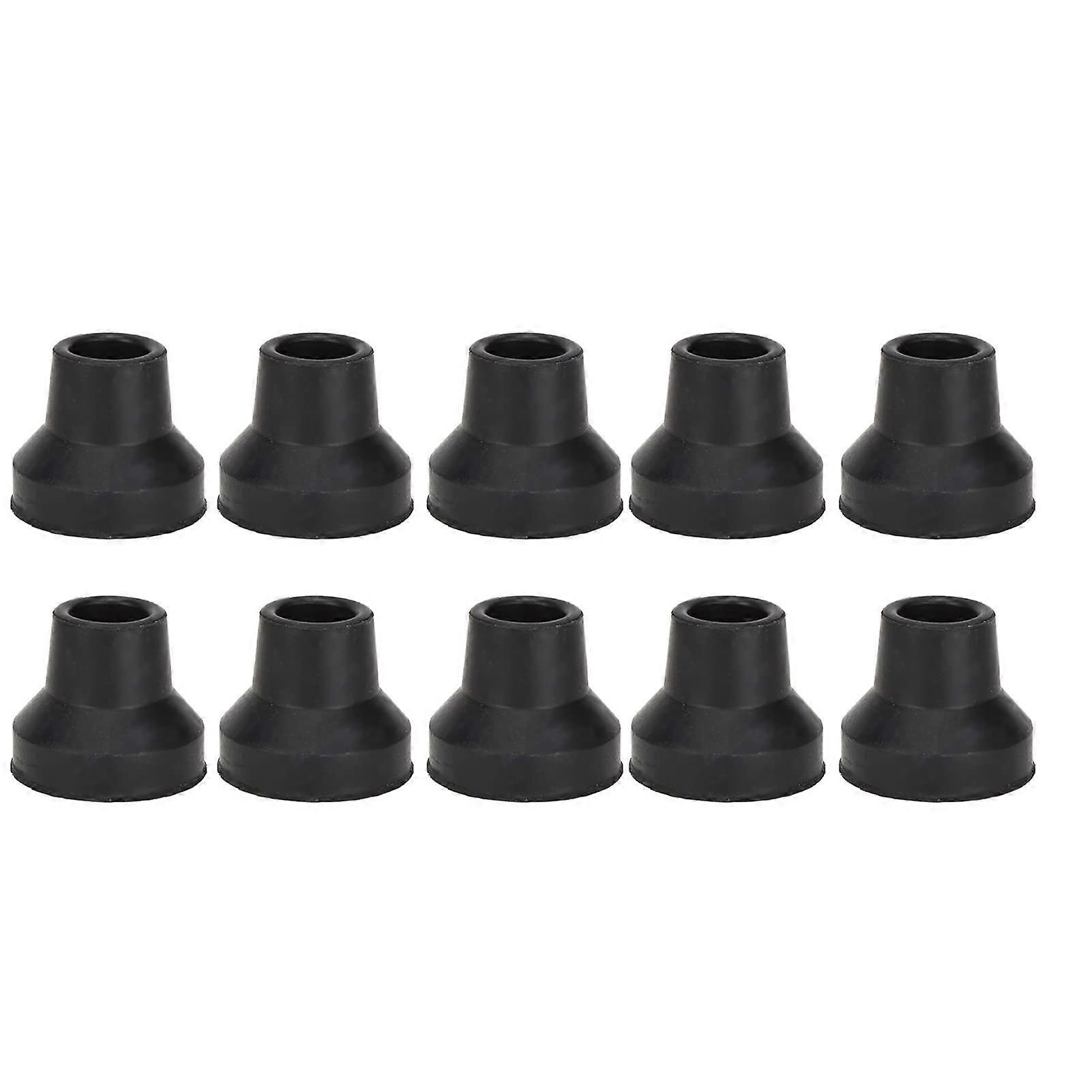 10 x Tube Tips, Rubber Hiking Crutch Tips, NonSlip Texture Design, Replacement Tips for Standard and Folding Walking Sticks (12 mm)