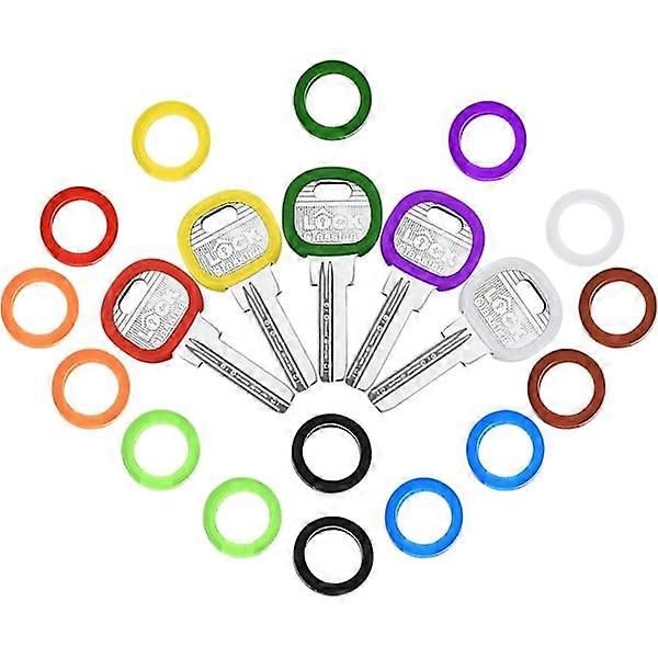 36 pcs key cover labels Flexible plastic key covers Key identification rings for easy key identification