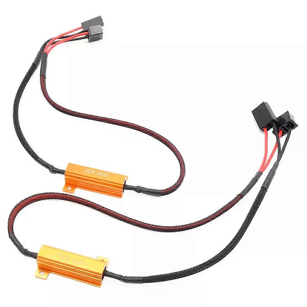 2PCS 50W 6OHM LED Warning Canceller Decoder Car Lights OCB H7 Load Resistor Module Canbus No Error Cable