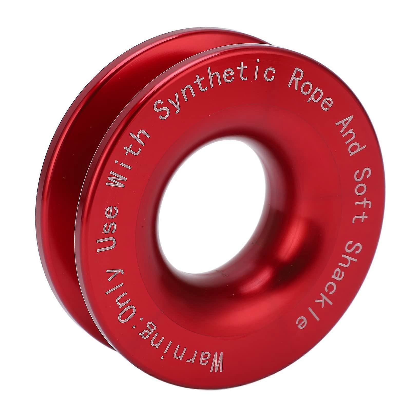 Functional Recovery Winch Ring Durable Aluminum for Soft Straps Compatible with Trailers SUVs Red