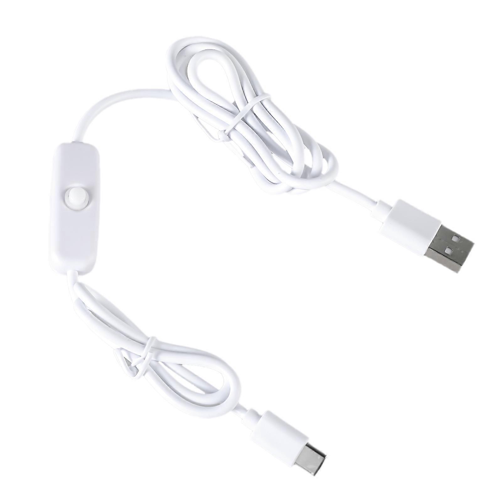 Schaltsteuerung Ladekabel USB auf Typ C Stromkabel 5V3A Netzteil für Schreibtischlampe Lüfter Verschiedene Typ C Geräte Weiß