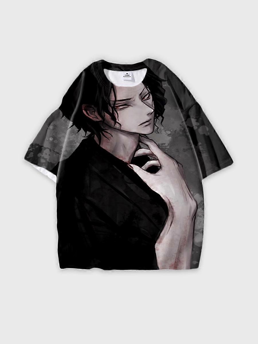 T-shirt round neck Character Pattern loose short sleeve P413