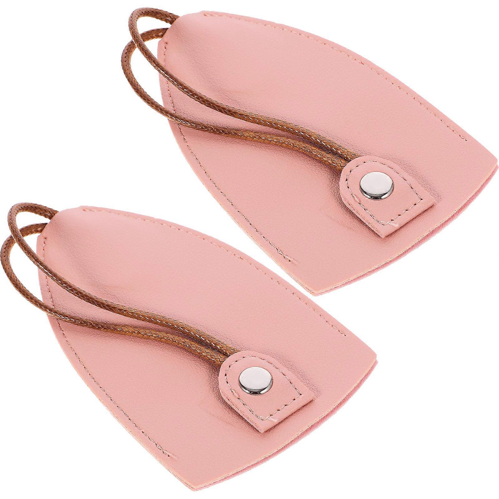 2 porte-clés compact avec un design simple, idéal pour une utilisation en extérieur et l’organisation des clés en matériau PU rose