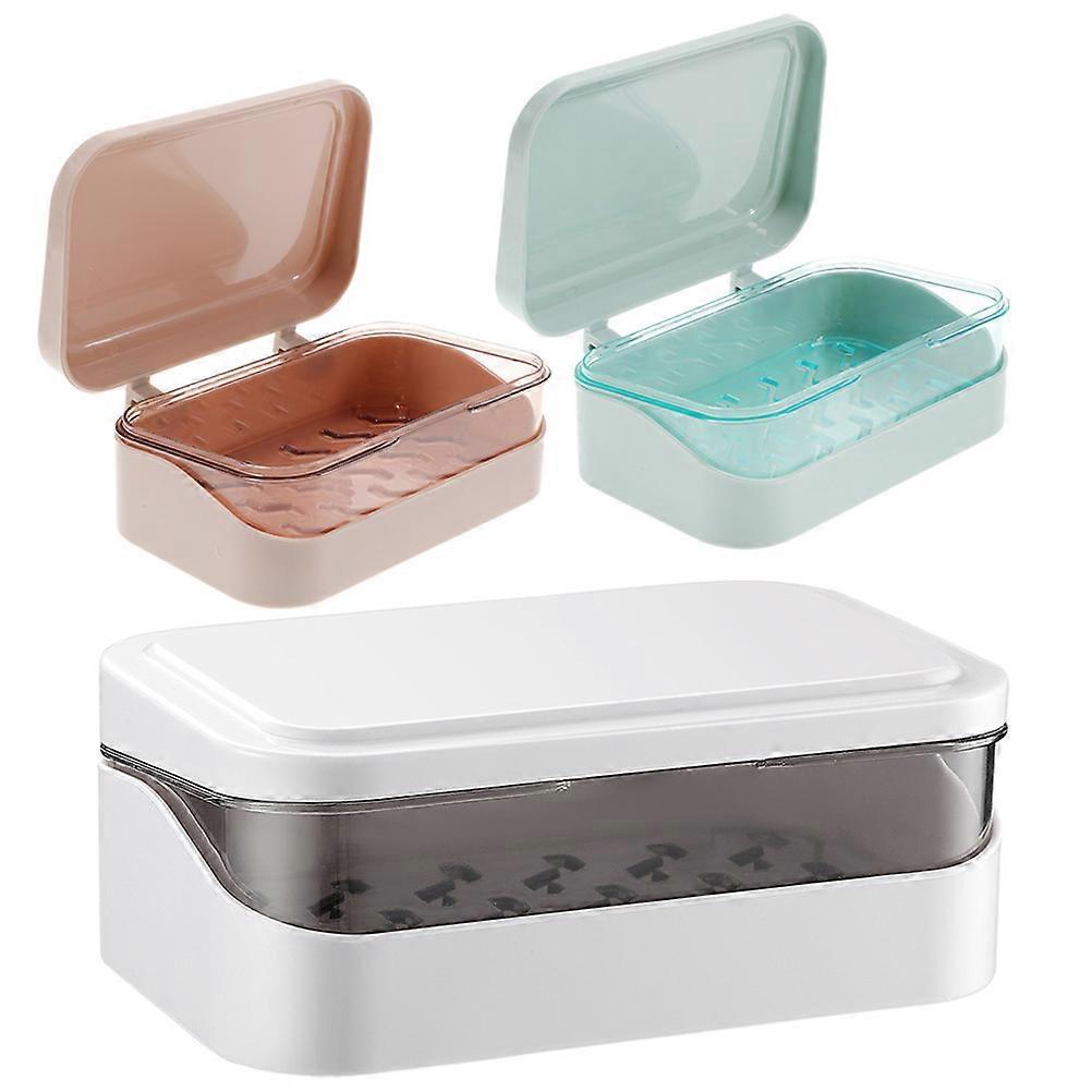 3pcs Soap Dish Container with Lid Soap Case Soap Storage Box Kitchen Sink Soap Holder