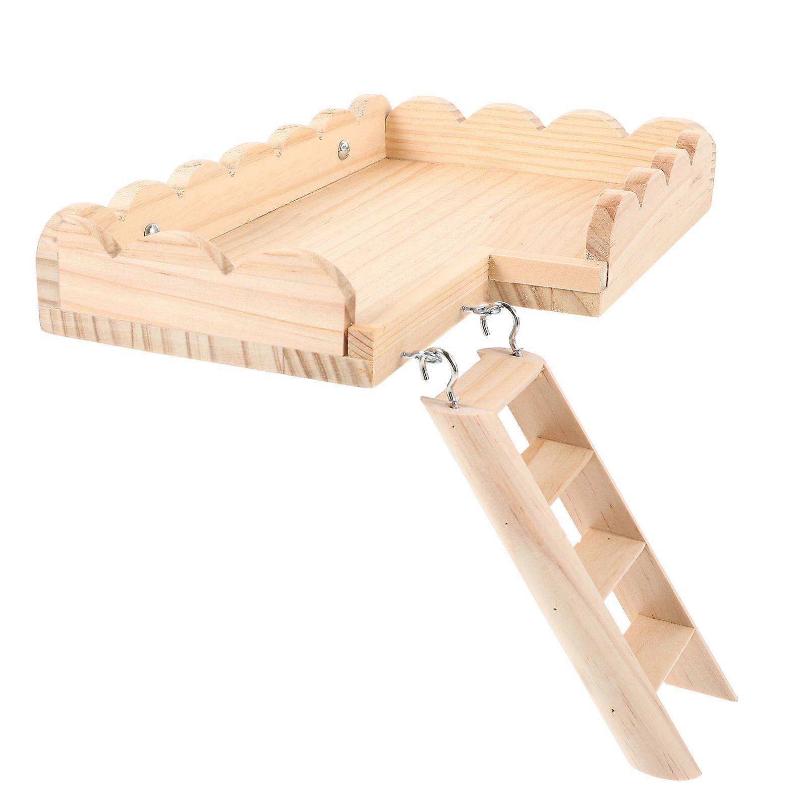 Hamster Platform Ladder Set Small Pets Indoor Play Wooden Climbing 1Set