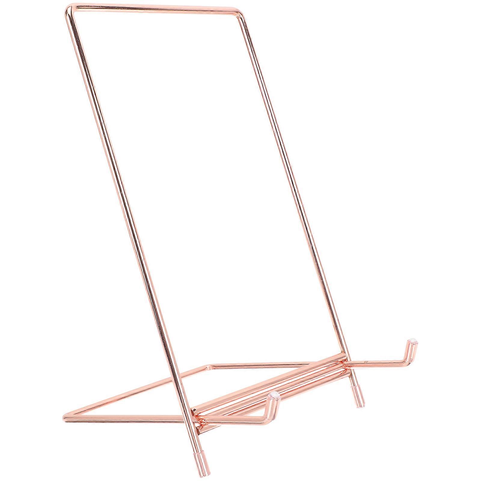 Rose Gold Stainless Steel Plate Stand for Display with Stable Bottom Design Suitable for Books Artwork 7 Inch