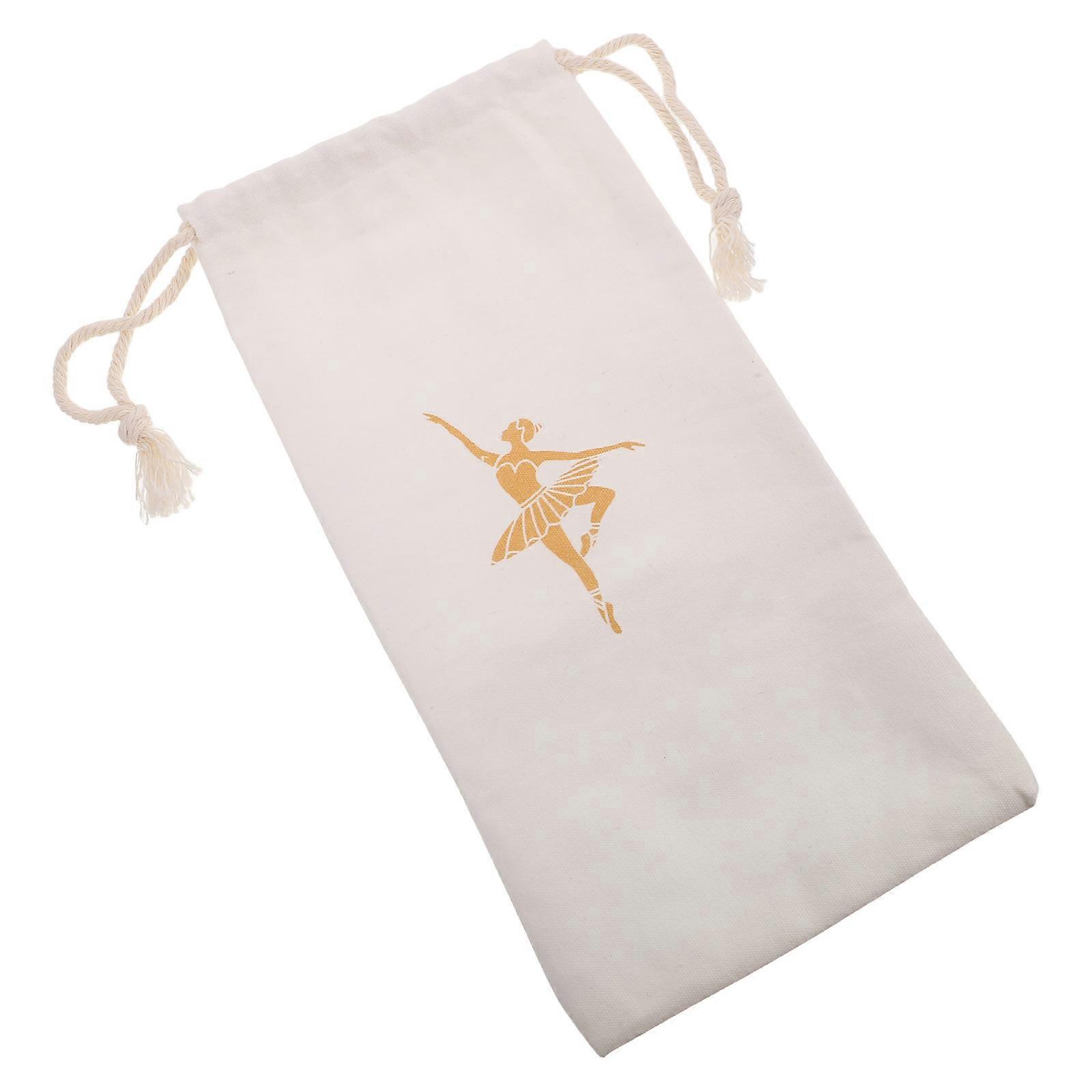 OUNONA Portable Ballet Dance Bag Travel Shoe Pouch Canvas Pointe Shoes Carrier Lightweight Foldable Shoe Organizer Bag for Ballet Shoes