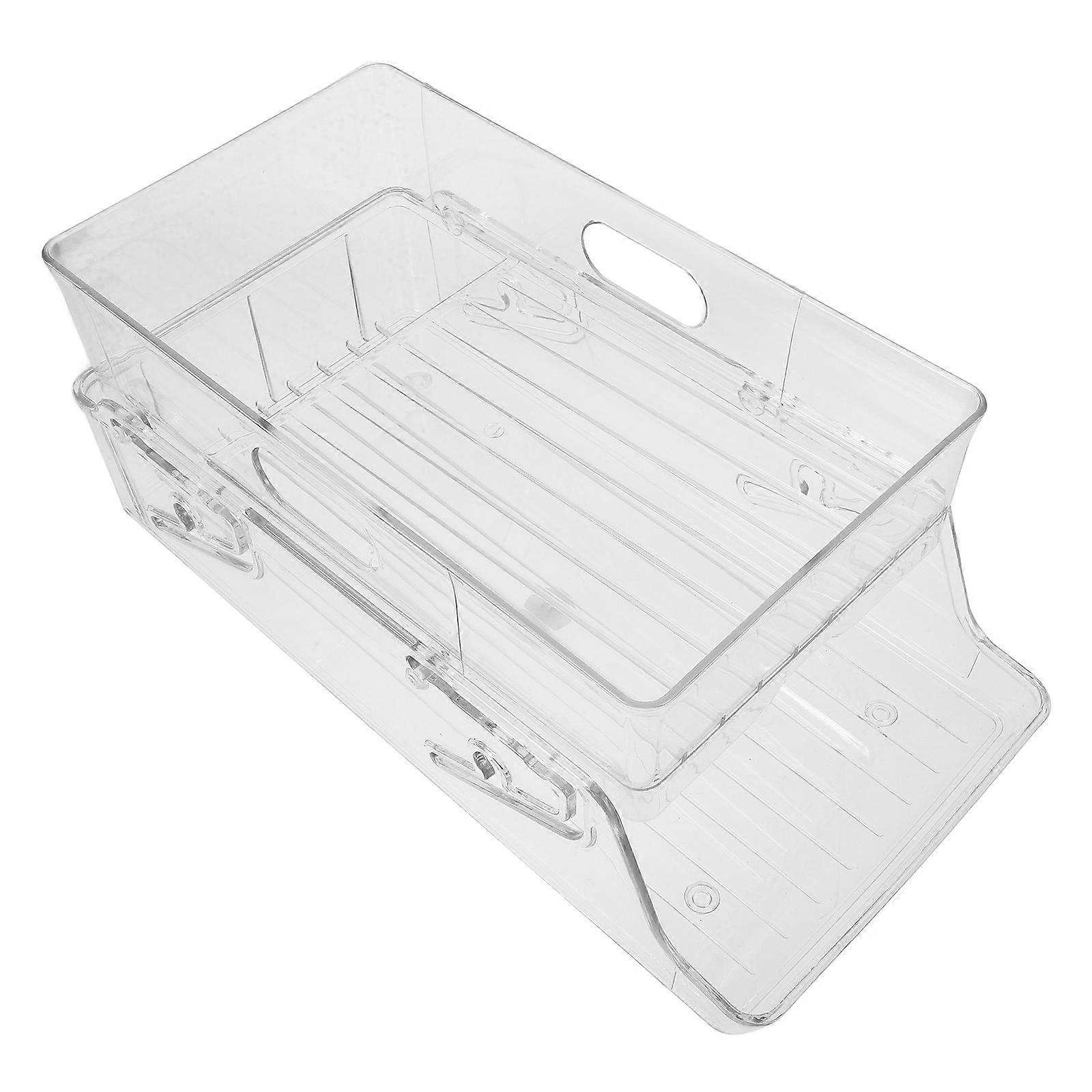 Transparent PET Beverage Organizer with Drawer Design for Fridge Storage Maximizing .5 x 4.3 x 3.1 inches