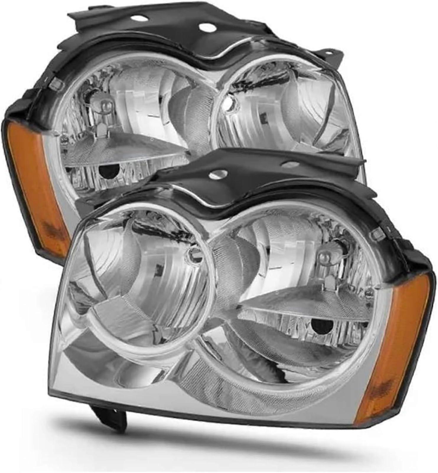 beam headlights for Jeep Grand Cherokee 20052007, headlights without bulbs, left and right.