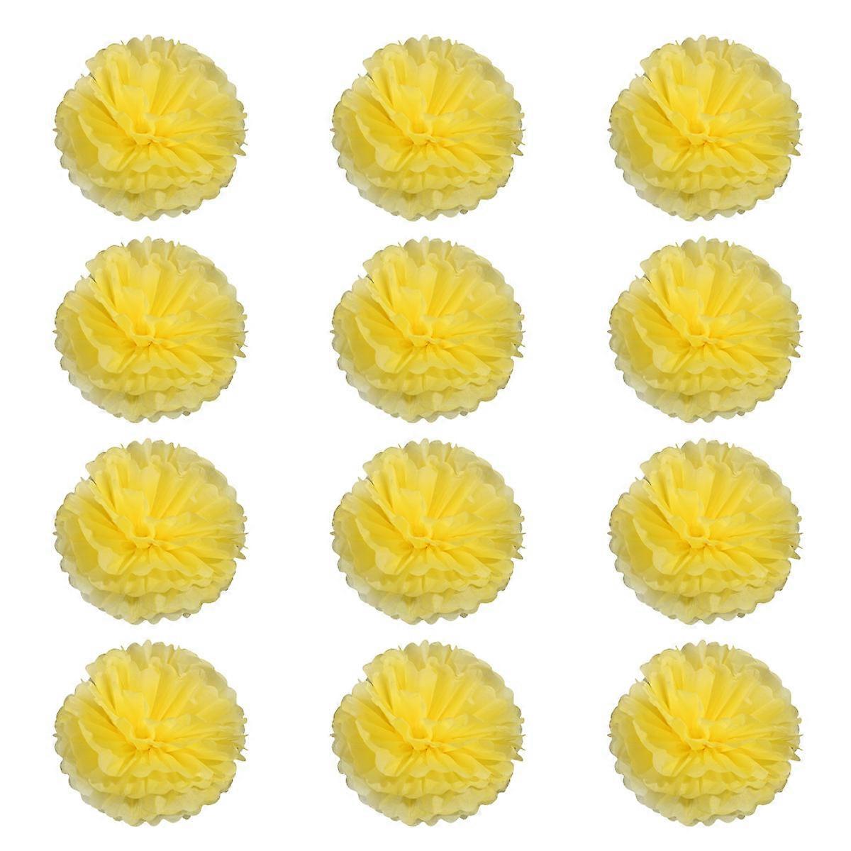 Yellow Paper Flower Ball for Decor with Fine Workmanship and Elegant Touch 30cm