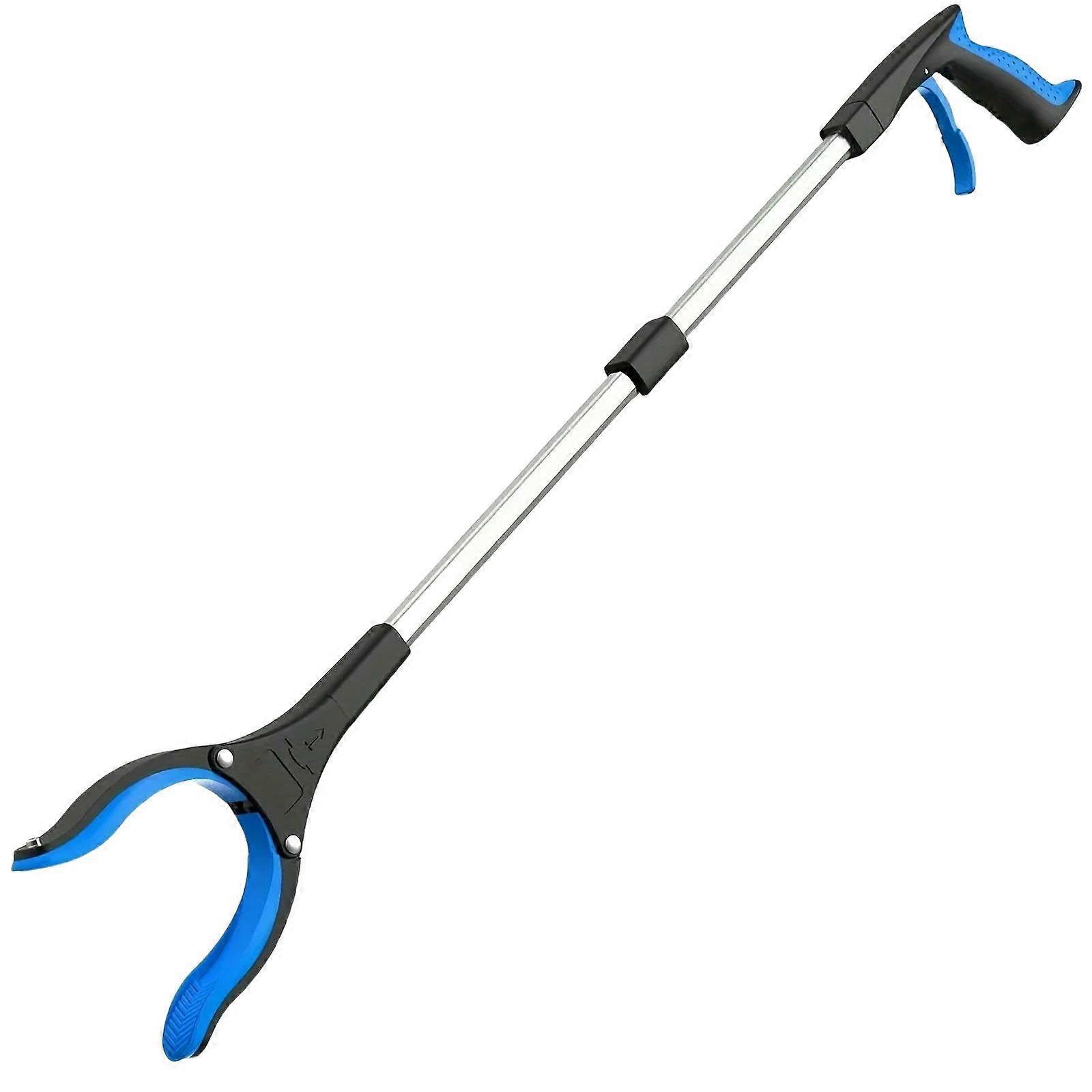 Reacher Grabber Tool Extra Long Folding Pickup Tool for Elderly Lightweight Rubbish Claw Grabber Blue