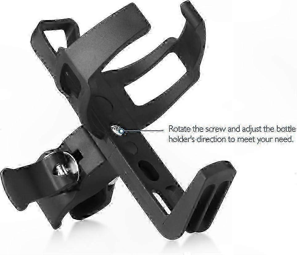 Adjustable Water Bottle Cage for Bikes - Tool-Free Installation, Rotating Design, Durable Black Finish