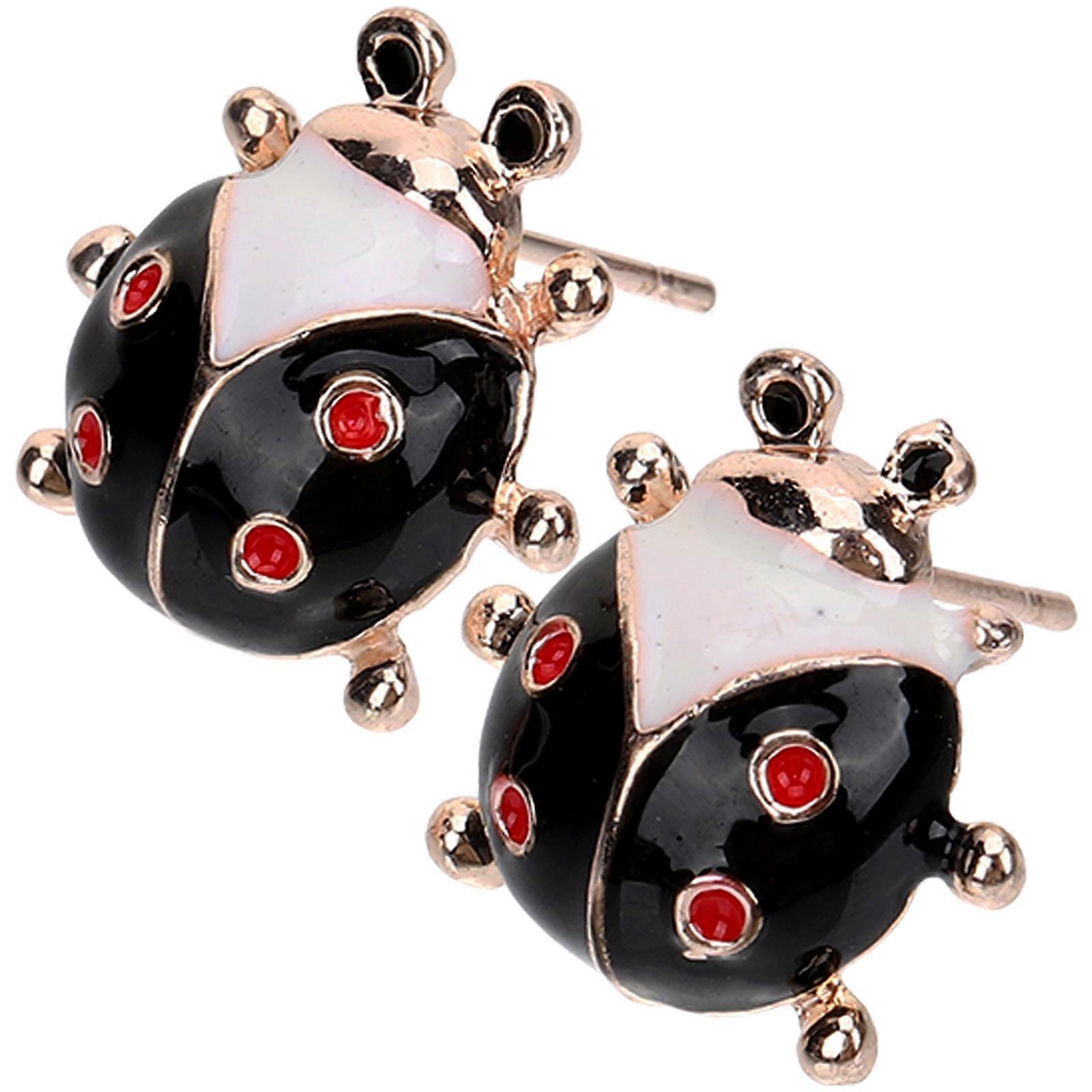 Black Ladybug Earrings for Women Made of Alloy Perfect for Decor and Various Occasions 1 Pair