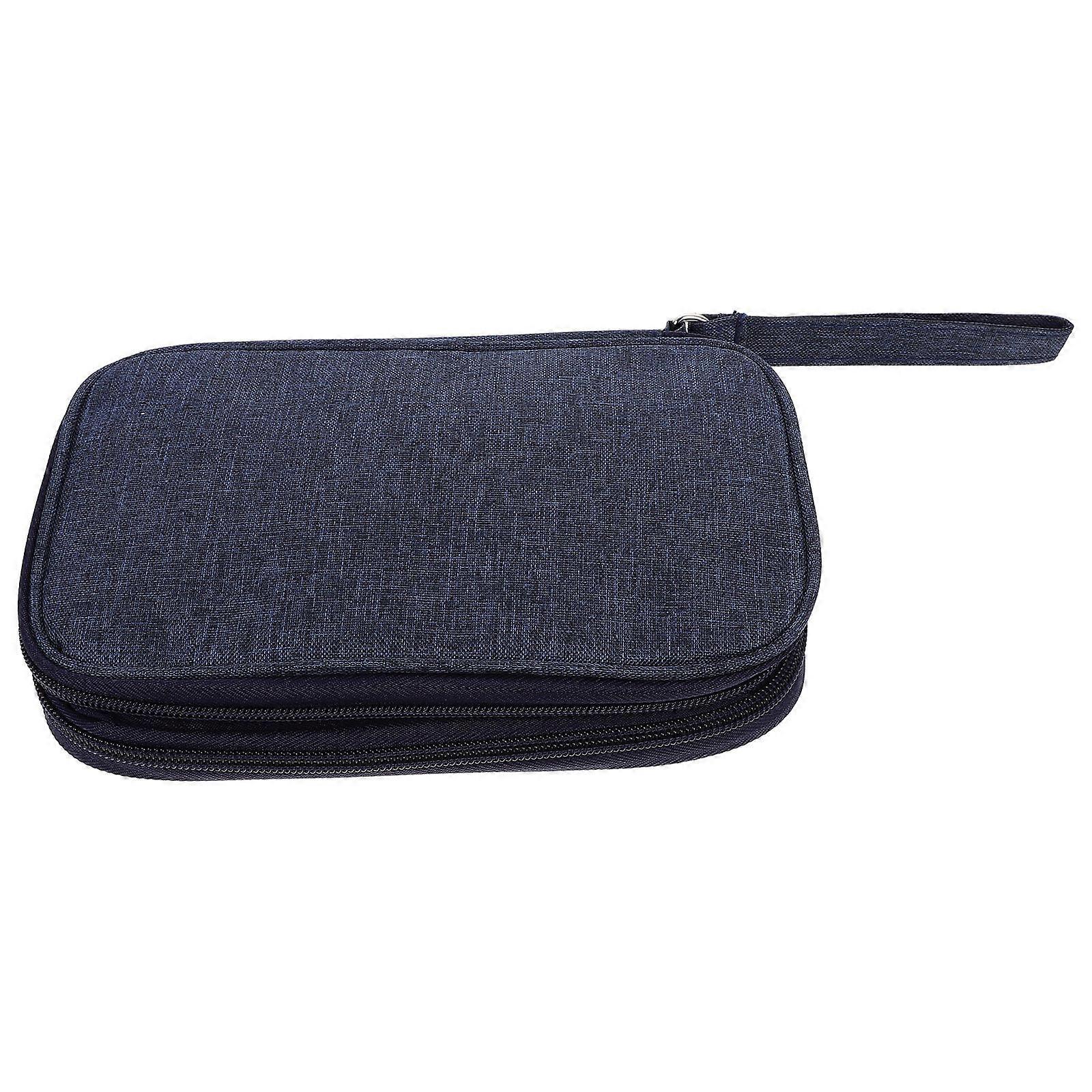 Portable Electronic Accessories Storage Case Designed For Daily Use With Rectangular Shape 1Pcs Blue Hard Disk Bag
