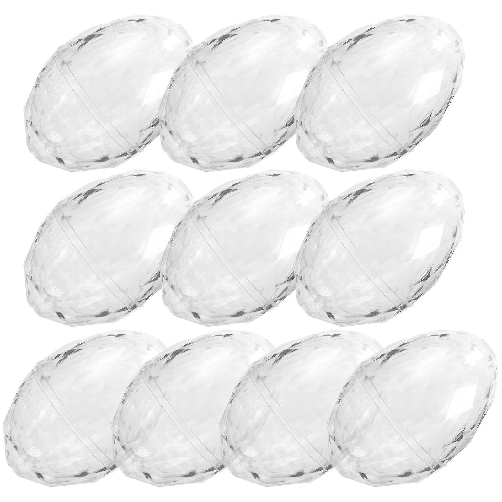 12Pcs Fillable Egg Shape Ornaments DIY Candy Boxes for Easter Party