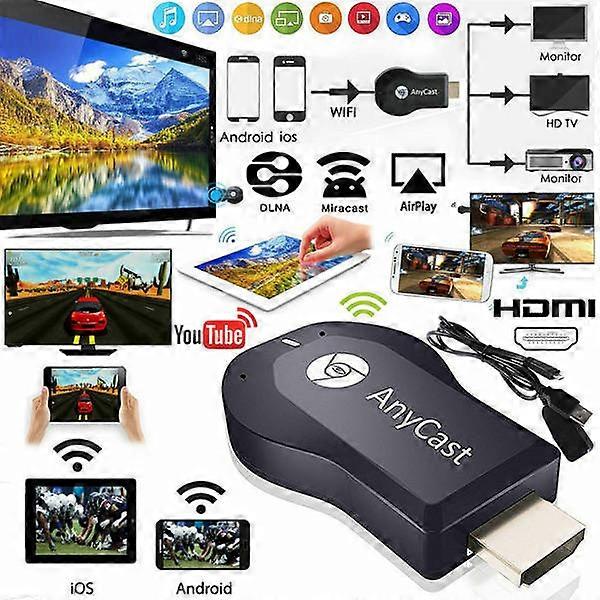 AnyCast M12 Plus WiFi Receiver Airplay Display Miracast HDMI TV Schwarz 1 Stück