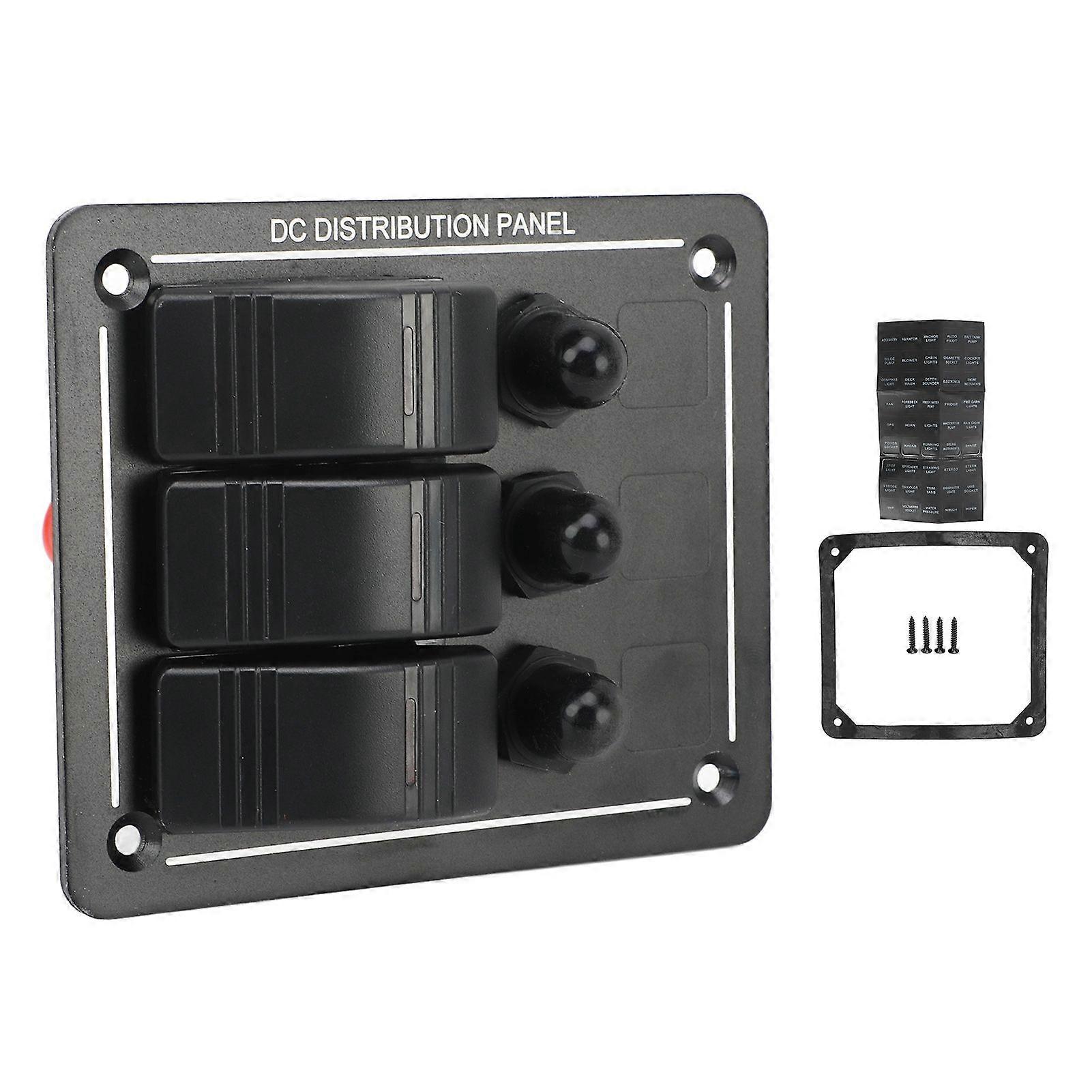 on off rocker switch panel 3 gang with led indicator