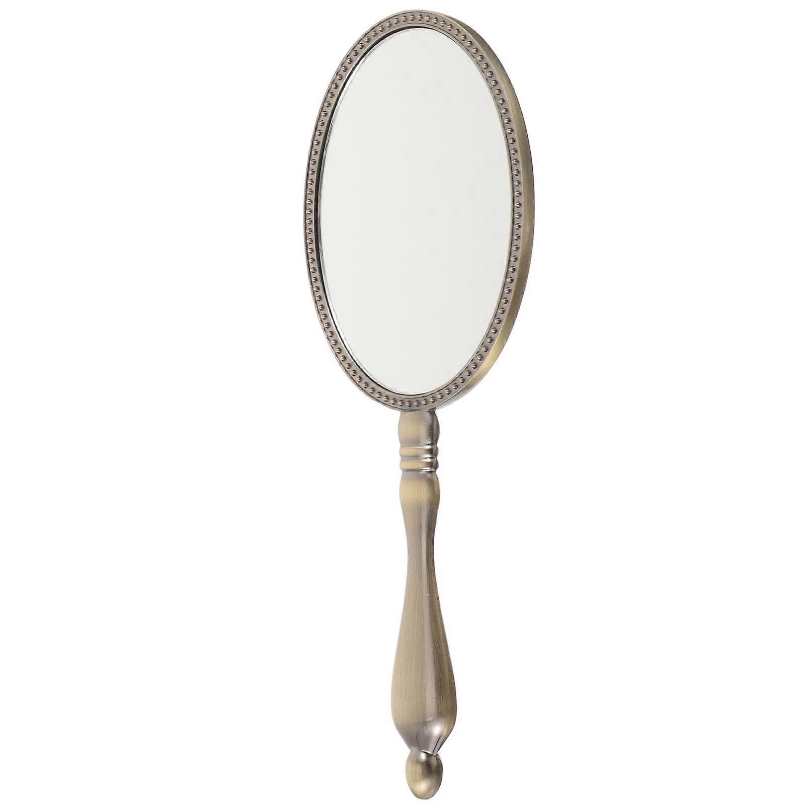 Retro Handheld Makeup Mirror for Women – Durable, Lightweight, and Compact Travel Essential for Quick Touch Ups