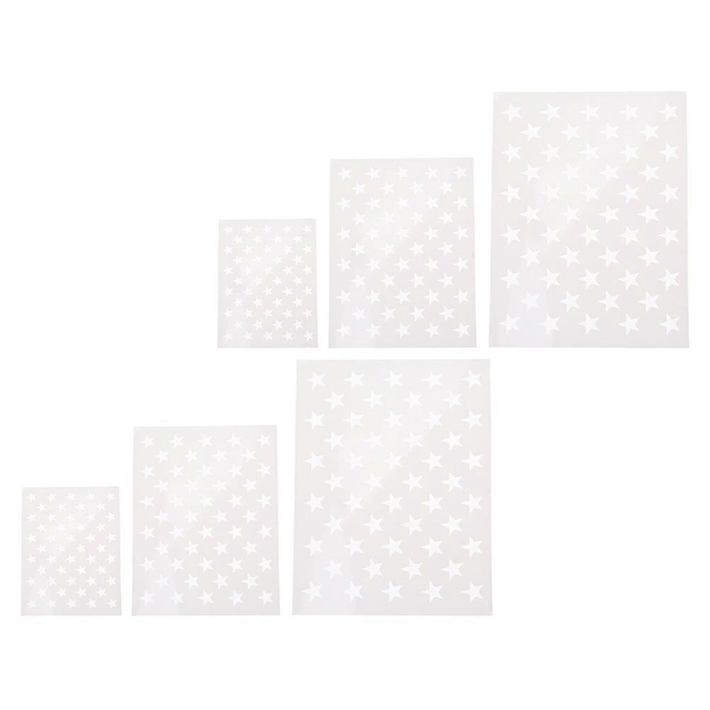 6 Sheets White Plastic Star Stencil for DIY Crafts and Paint Spraying on Flat Surfaces Like Wall
