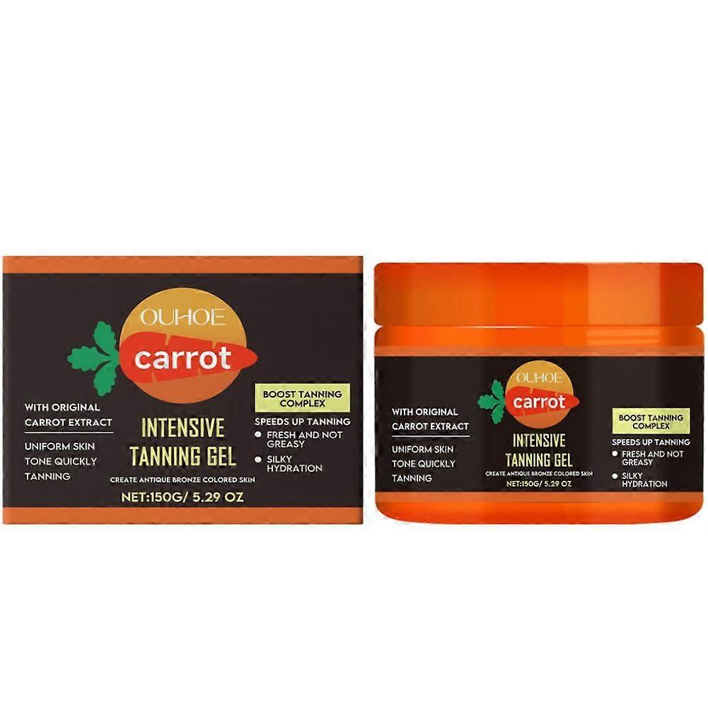 Carroten Intensive Tanning Gel - Instant Tan Enhancer - Speed Up Tanning - Water-Resistant with Carrot Extract - Vitamin A & E For Moisture and Hydrat