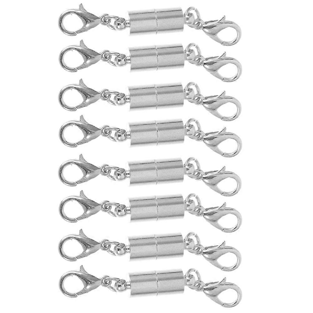 Magnetic Clasp Converter Necklace Clasps Closures DIY Projects Silver 8Pcs