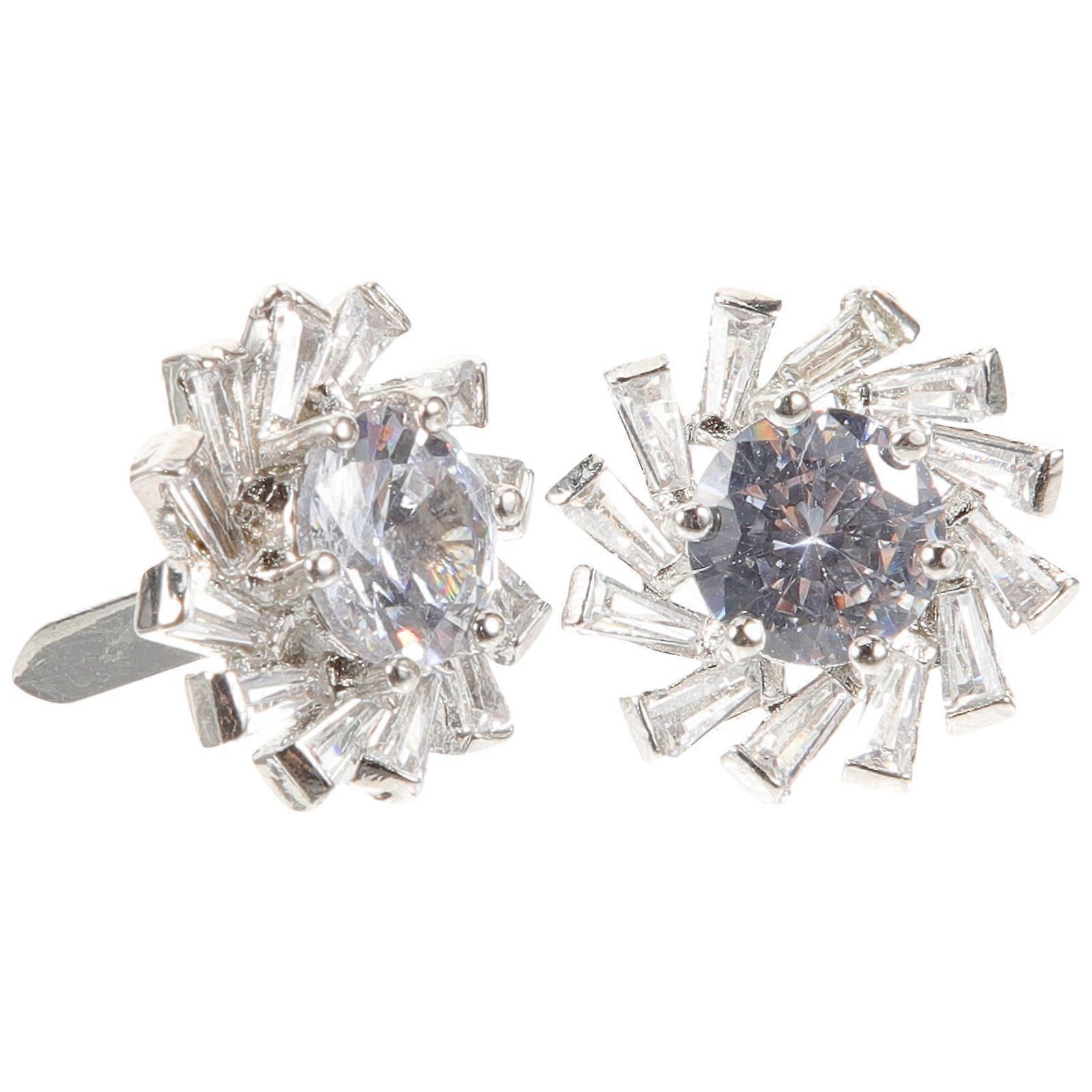Detachable Rhinestone Shoes Jewelry Decoration Elegant Design Flower Pattern 2Pcs DIY Accessory