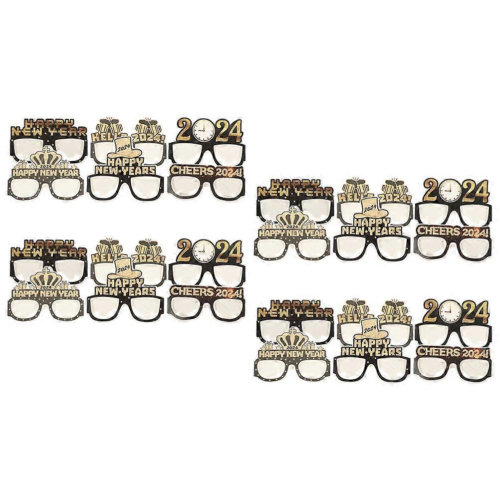 Funny 3D Shape New Year Eyeglasses For Party Supplies Designed For Celebrating New Year Party 24Pcs