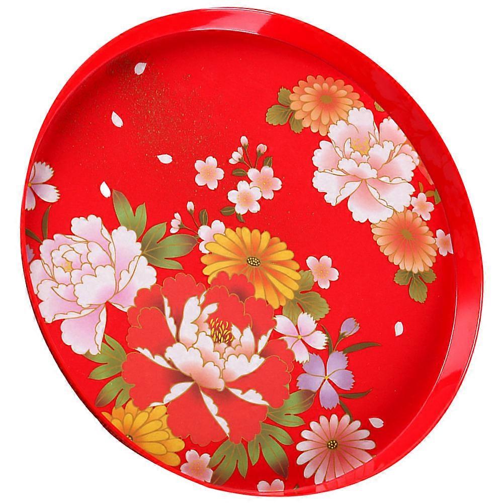 Appearance Fruit Tray Red Retro Round Bowl For Holding Candy 1Pack