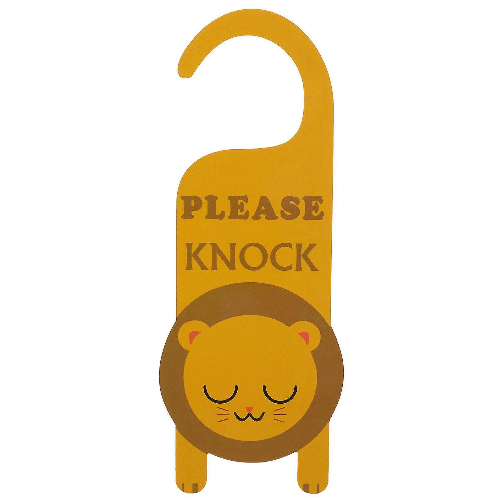 Double Sided PVC Do Not Disturb Door Sign with Cute Lion Design for Office, Hotel, and Bedroom Use – Reusable Hanging Tag