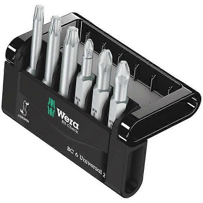 Wera Bit-Check 6 V Universal 1 05056478001 set med 6 bitar fyrkantig intern (Robertson) vridzon