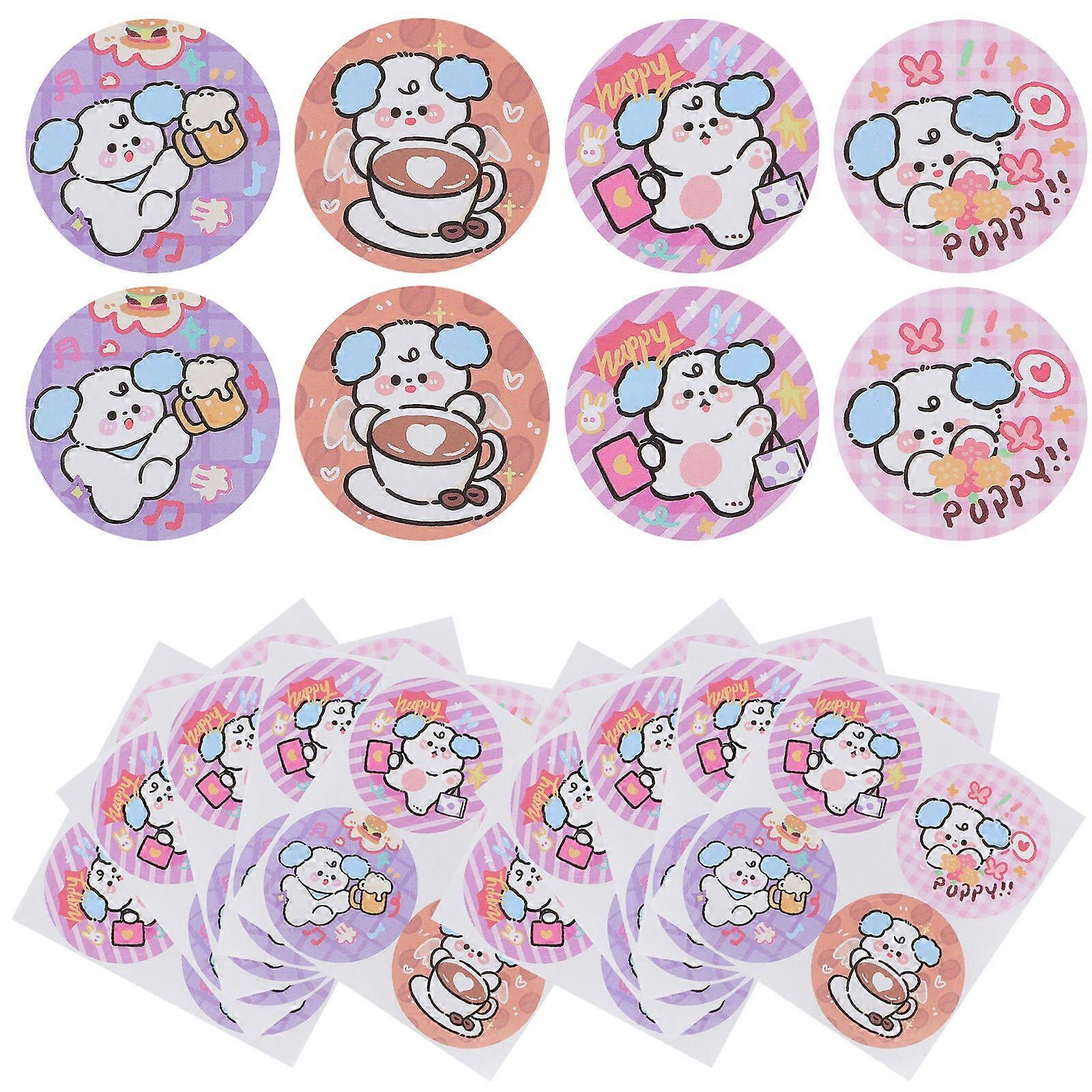 Cute Dog Adhesive Dot Labels   100 Sheets for Scrapbooking, Journaling, DIY Crafts, Baking Packaging & Creative Projects