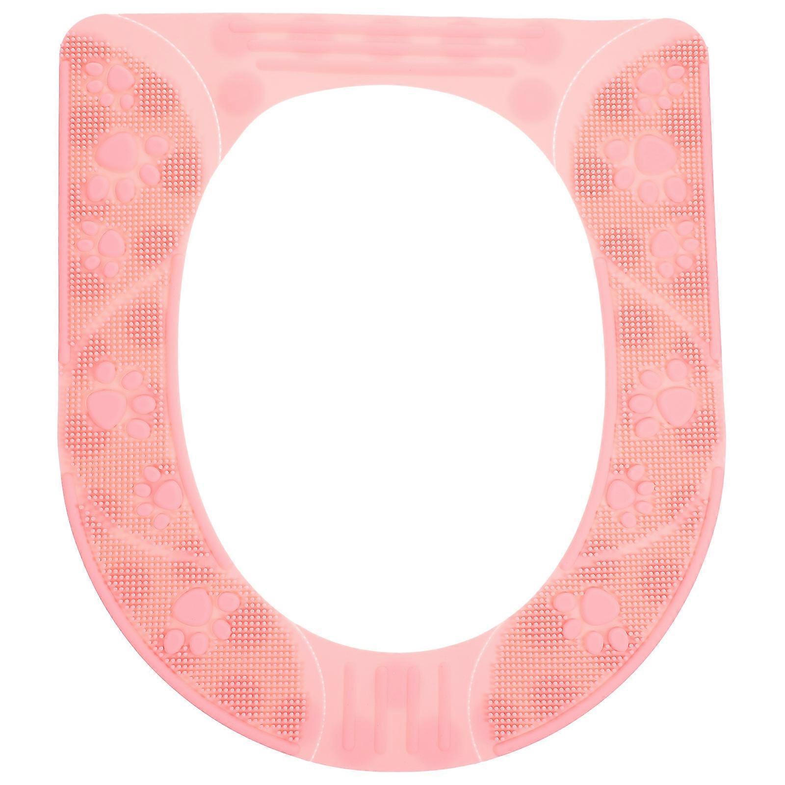 Supple Toilet Seat Mat Designed For All Seasons Bathroom Comfort With Thermal Insulation Pink 1Set