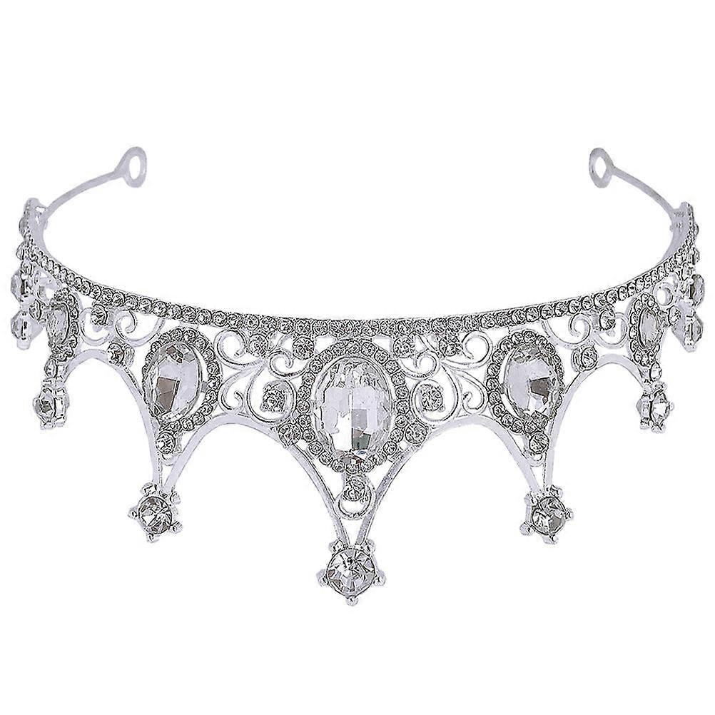 Wedding Tiara for Bride Rhinestone Crown for Decor Elegant Silver