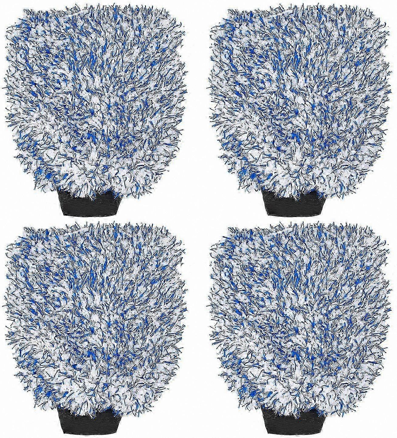4-Pack Microfiber Wash Mitts for Professional Car Cleaning