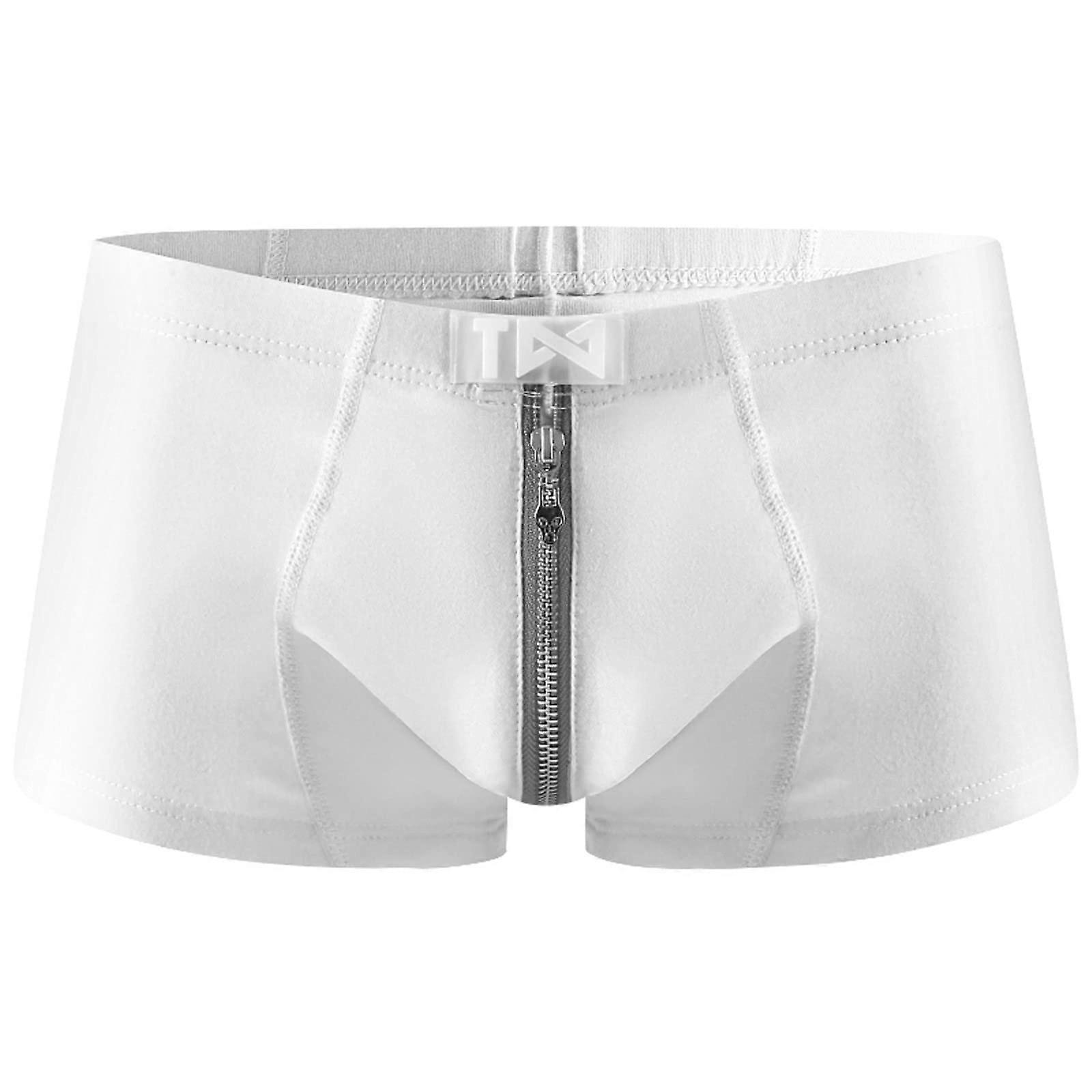 Men's Cotton Boxer Shorts Lightweight Soft Stretch Underwear White Size M Boxer Briefs Trunks Push Up Casual Retro Style