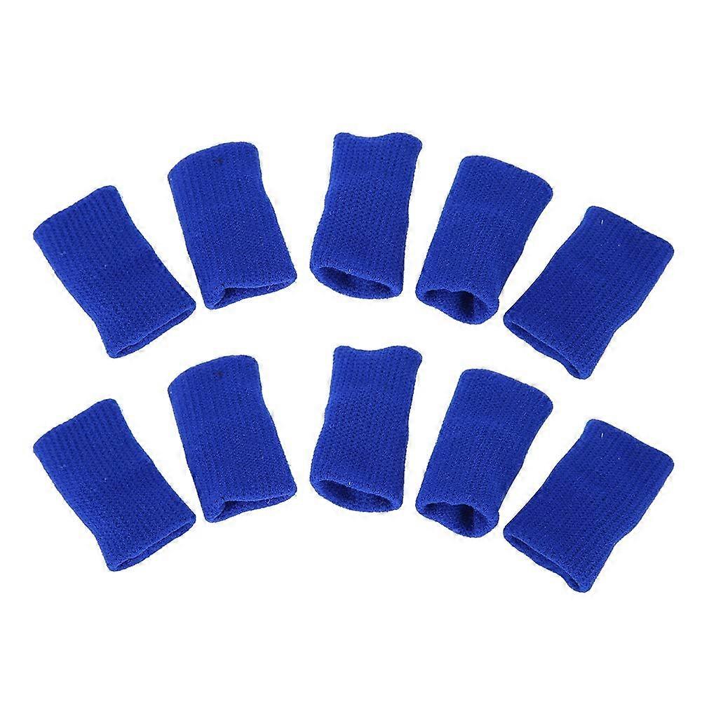 Finger Sleeves Stretchable Flexible Pack Of 10 Blue Elastic Bandage For Arthritis Suitable For Sports