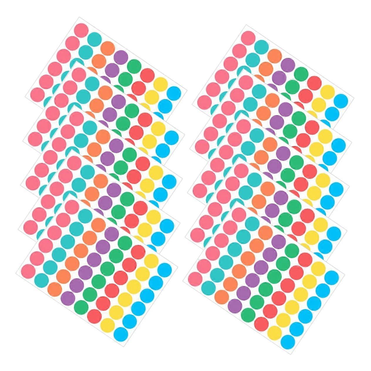10 Sheets Round Stickers Colour Dot Labels Blank Adhesive Dot Stickers for Organizing and Labeling 1 Inch Size