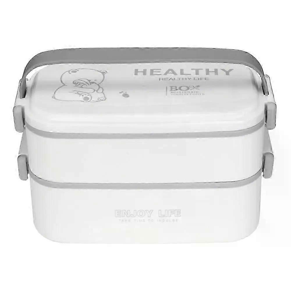 Stackable 2-Layer Bento Lunch Box - Convenient Handle for Easy Carrying